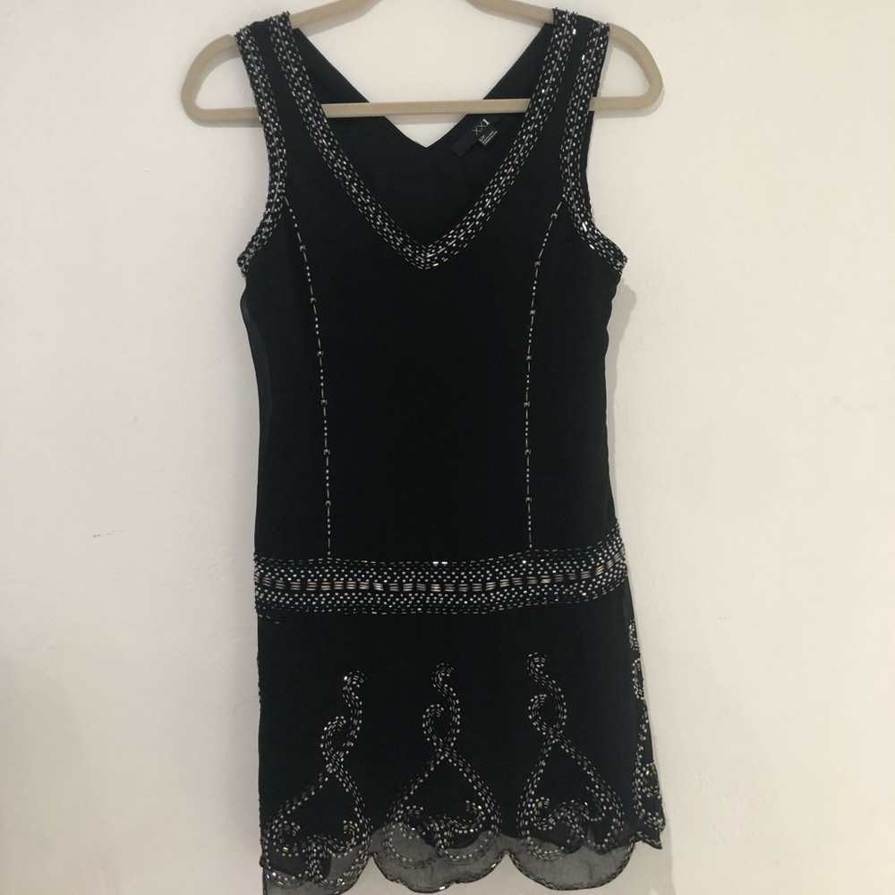 Black Forever 21 Flowy Beaded Dress